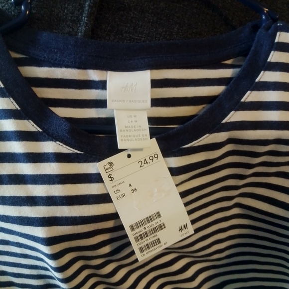 Navy And White Striped T Shirt Dress 2026.H&M | Dresses | Hm Navy And White Striped Tshirt Dress | Poshmark